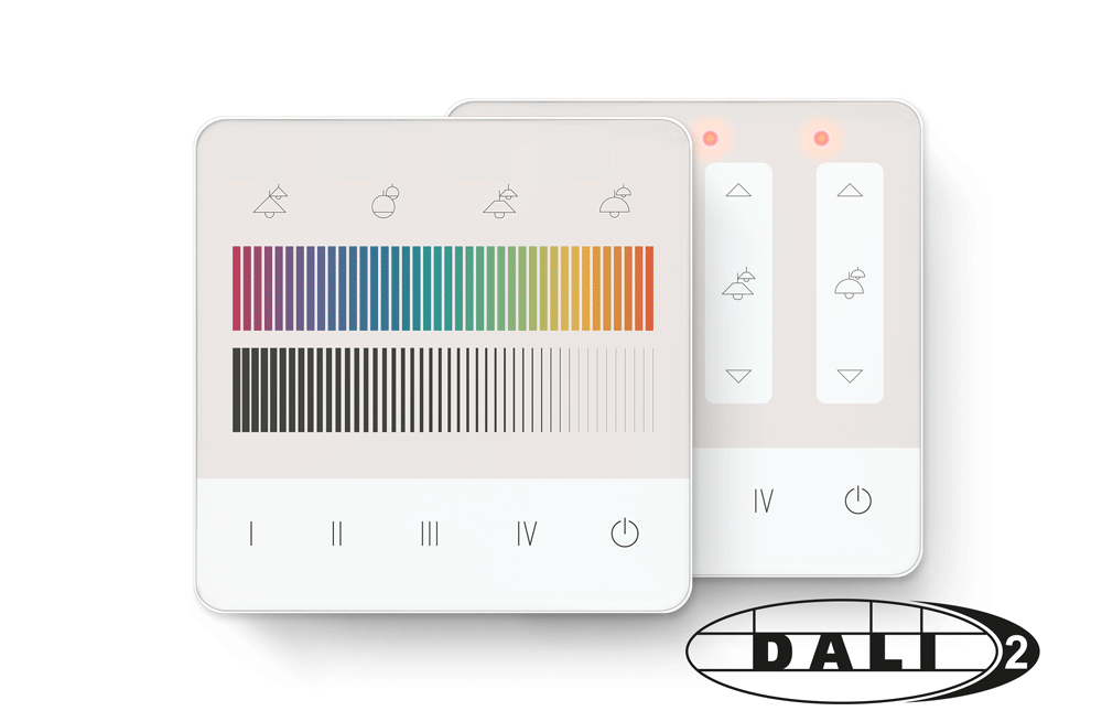 DALI-2 Touchpanel 03 "DIM, 4 Scenes, colour RGB, 4 Groupsn", with DALI PS (70mA)